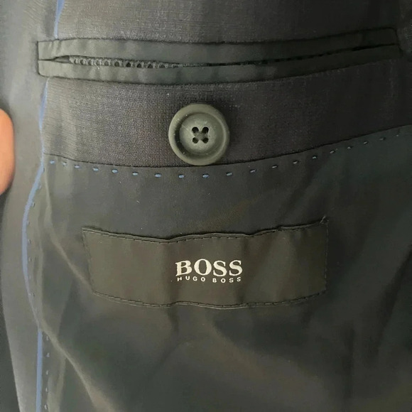 NWT Hugo Boss Virgin Wool Navy Slim Fit Herrel / Grace Travel Suit Jacket - Picture 6 of 10
